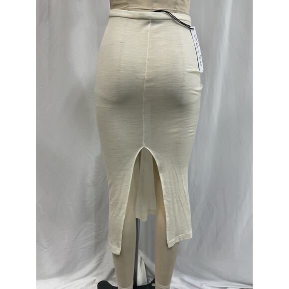 Laquan Smith White Center Waist Tie Pencil Skirt Size XS - NWT - Picture 3 of 5